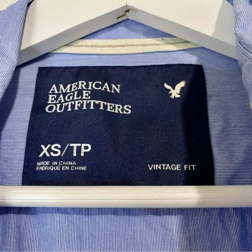 American Eagle Outfitters Men’s Button Down Collared Shirt Blue Size XS EUC